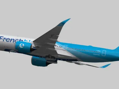 Airbus A350-900 XWB FrenchBlue airline livery Low-poly 3D model