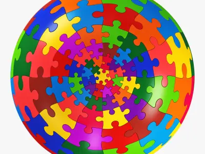 Colored Sphere Puzzle v 4 3D model