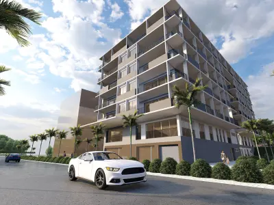 8 Floor Modern Hotel Building SketchUp and Lumion 3D Model 3D model