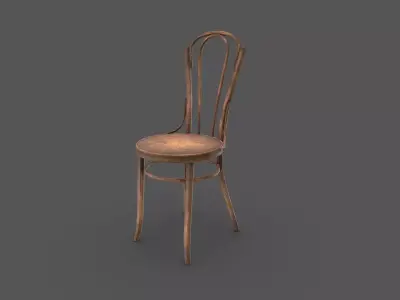 Old Wooden Chair Low-poly Free low-poly 3D model