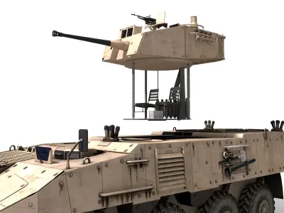 Pandur 2 armored vehicle 3D model