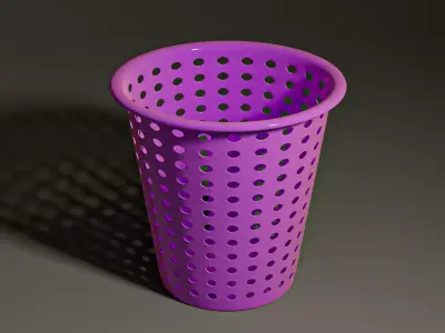 Trash Basket Low-poly 3D model