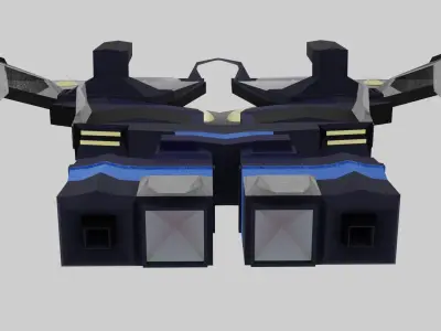 Sci-fi Aircraft Lowpoly Low-poly 3D model