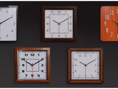 Wall Clock Asset Pack Volume 02 Animated Free 3D model