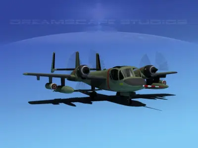 Grumman OV-1D Mohawk Unmarked 3D model