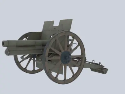 German cannon 7 7 cm Feldkanone 96 3D model