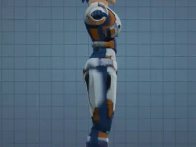 Retro Sci-Fi Character Low-poly 3D model