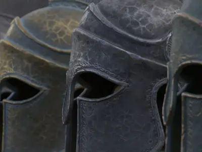 Ancient Greek Helmet  design by Lilia Koleva-Bardarova Low-poly 3D model