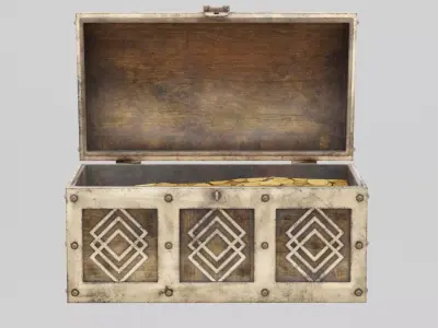 Treasure Chest Low-poly 3D model