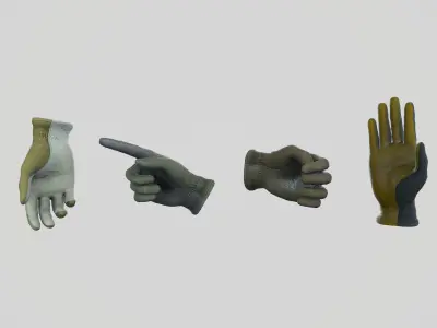 Nomex Flight Gloves Low-poly 3D model