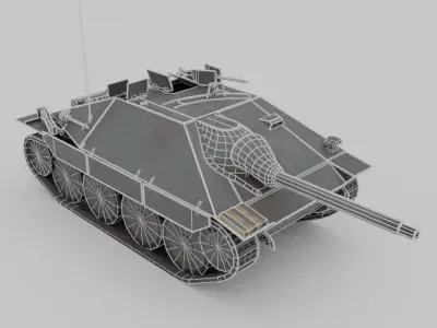 Jagdpanzer 38 Hetzer Light Tank Destroyer Low-poly 3D model