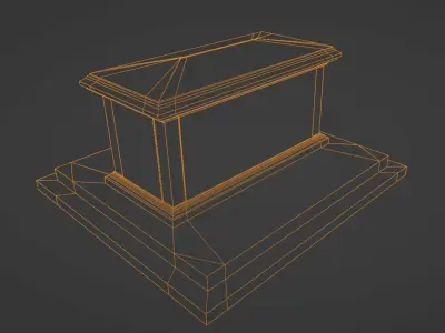 Tomb Grave Stone Sarcophagus Graveyard Cemetery Low-Poly Low-poly 3D model