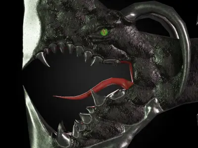 Dragon battleaxe Low-poly 3D model