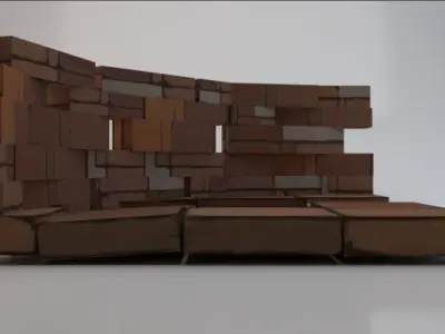 Round Barricade Low-poly 3D model