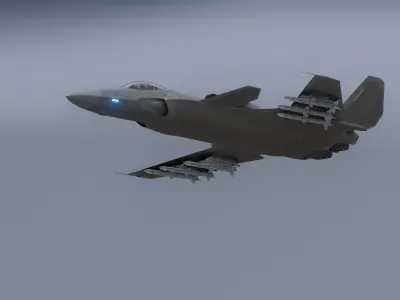 Futuristic Fighter Jet 2099 Low-poly 3D model