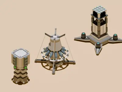 Futuristic Low poly asset Low-poly 3D model