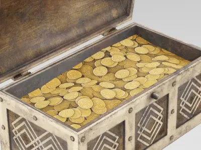 Treasure Chest Low-poly 3D model