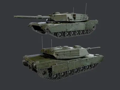 M1 Abrams Tank Military Vehicle Game Ready Low-poly 3D model