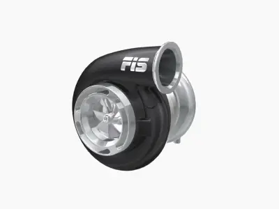 Forced Inductions GTR 107mm GEN4 black polished turbocharger Low-poly 3D model