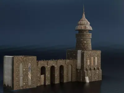 Modular Building Low-poly 3D model buy