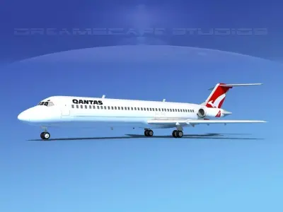 Douglas DC-9-40 Qantas  3D model