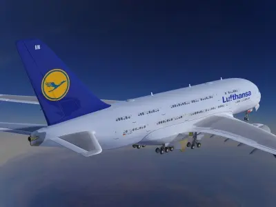 A380 Lufthansa 3D model
