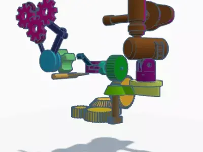 Wing-Locking Mechanism Free low-poly 3D model