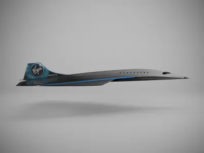 Virgin Mach 3 high-speed vehicle spaceship Low-poly 3D model