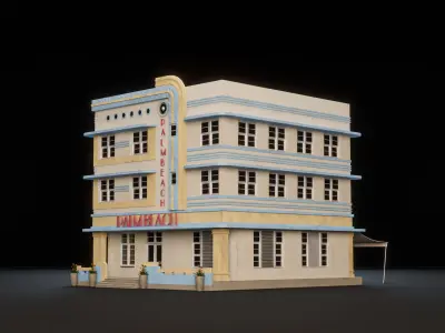 MIAMI VICE CITY ART DECO BUILDING 8 3D model