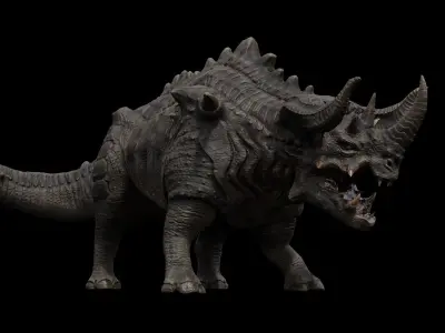 Behemoth alien creature Low-poly 3D model