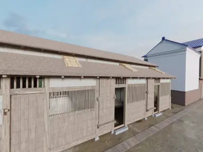 Japanese old row house in 19C Osaka 3D model