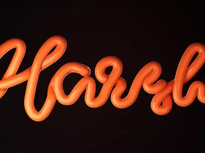 Inflated 3D Text Low-poly 3D model