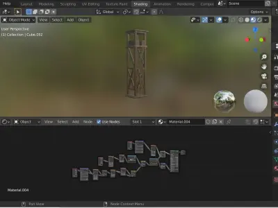 watchtower model wooden tower with ladders 3D model