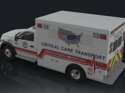 Emergency Ambulance 911 Low-poly 3D model
