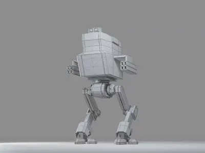 walker mecha Low-poly 3D model
