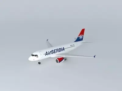 Air Serbia Airbus A319 3D model