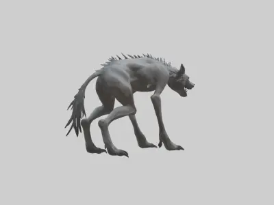 Mutated Wolf model Low-poly 3D model