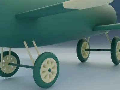Stylized WW1plane Low-poly 3D model
