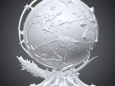 Futuristic Sci-Fi Globe Statue PM-288 3D print model