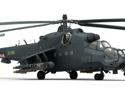 Mi-24 Super Hind Low-poly 3D model