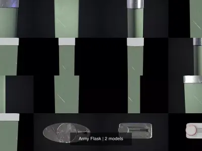 Army Flask 3D Model Collection