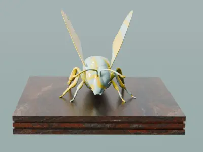 House Decoration Bee Statue Low-poly 3D model