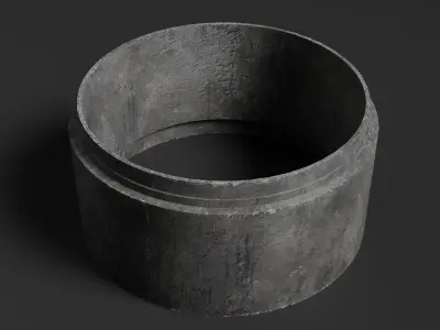 Modular Concrete Pipe Set Low-poly 3D model