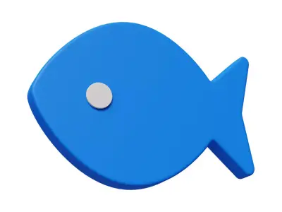 Fish icon Low-poly 3D model