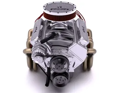 Edlebrock Chevy 355Ci V8 Low-poly 3D model