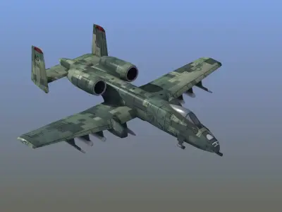 A10 Warthog Low-poly 3D model