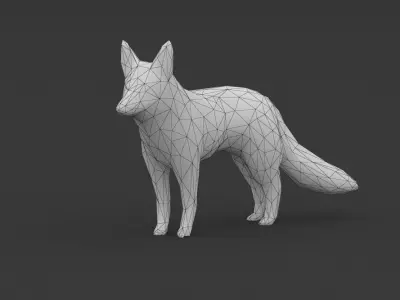 Low Poly Fox polygonal Low-poly 3D model