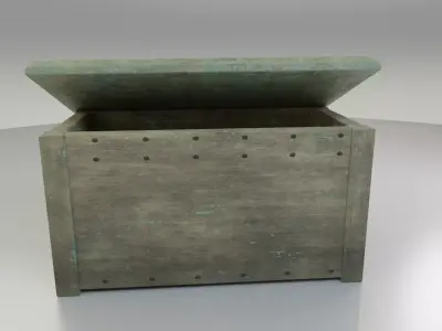 Worn Wooden Chest Low-poly 3D model