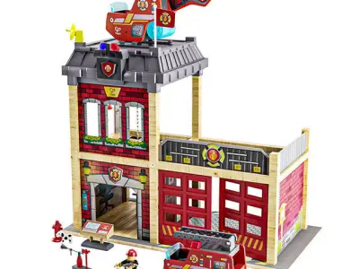 Hape Firehouse Play Set Low-poly 3D model