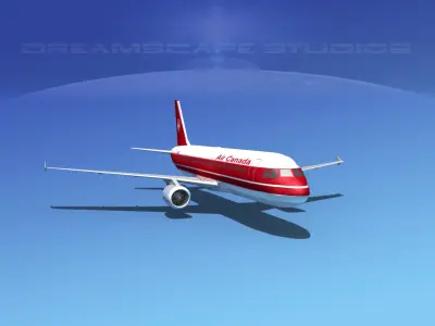 Airbus A320 LP Air Canada Low-poly 3D model